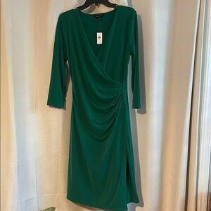 Banana Republic Deep Green Long Sleeve Dress